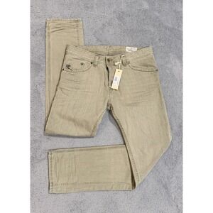 $280 Diesel Darron 3D Mens 33x32 Green Denim Slim Tapered Button Fly Jeans *READ